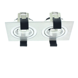 Klemko Inbouw toebehoor verlichting 2-voudig rechthoek wit aluminium