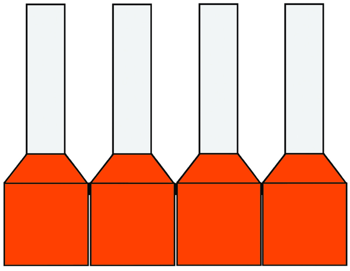 Klemko Adereindhuls Geisoleerd Band Geïsol. adereindhuls 0,50 MM2, band, oranje, penlengte = 8MM