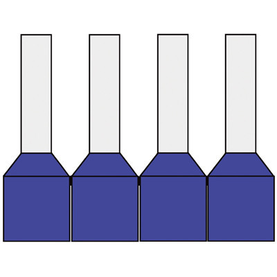Klemko Adereindhuls geisoleerd Geïsol. adereindhulzen 2,5 MM2, haspel, blauw, 8MM