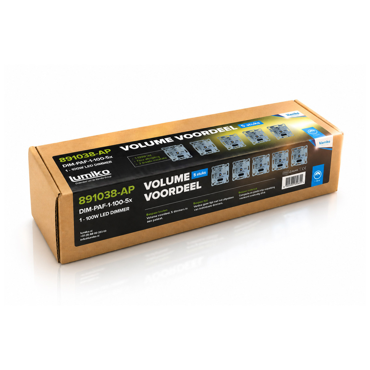 Klemko Dimmers 5X Universele leddimmer faseafsnijding tussen 1-100W