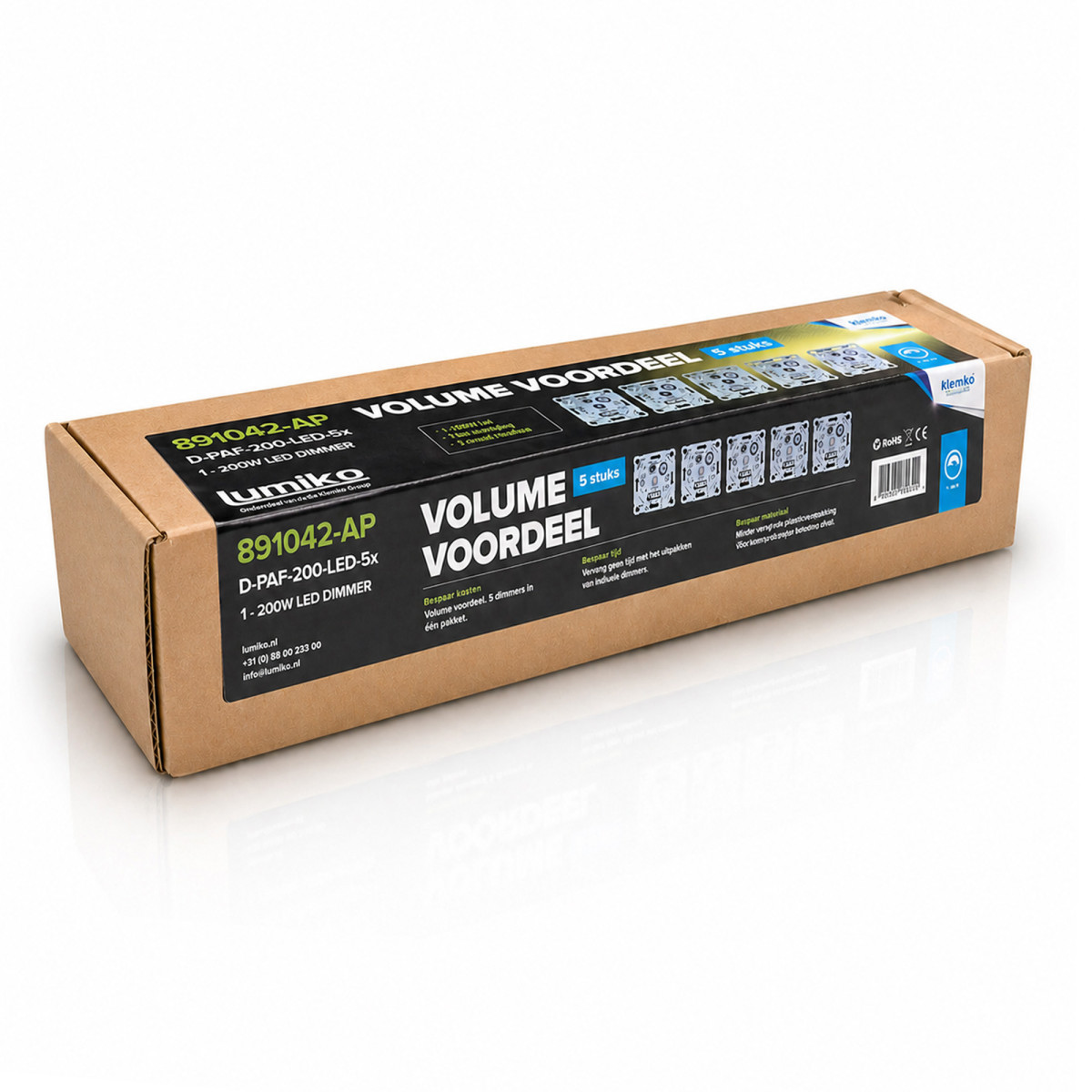 Klemko Dimmers 5X Universele leddimmer faseafsnijding tussen 1-200W