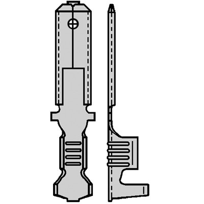 Klemko F Krimp Ongeisol. Klauwkabelschoen F-Krimp ongeïsol. vlaksteker 6,3x0,8MM, 1,0-2,5 MM2