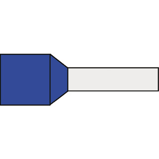 Klemko Adereindhuls 0,75MM² 6MM geïsoleerd lichtblauw