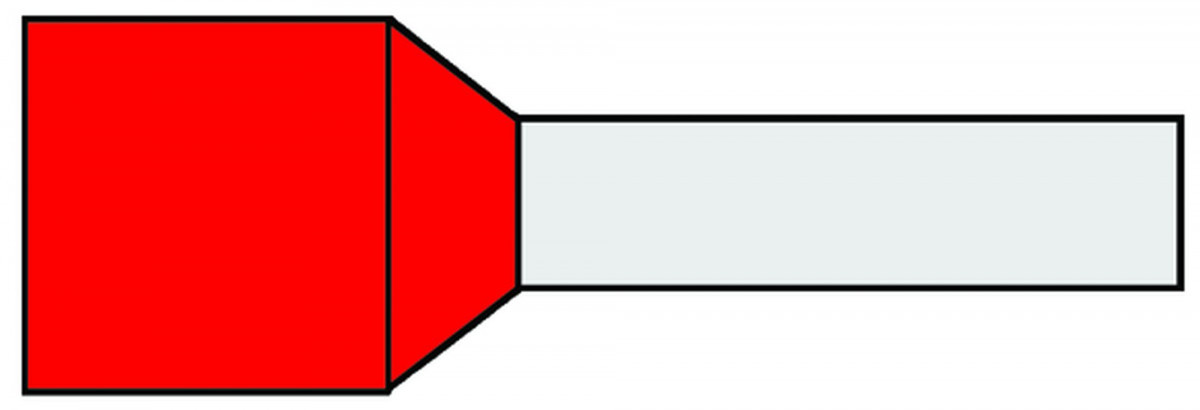 Klemko Adereindhuls 1,5MM² 18MM geïsoleerd rood