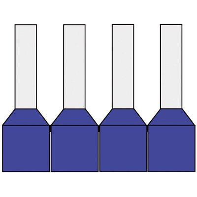 Klemko Adereindhuls 2,5MM² 8MM geïsoleerd blauw