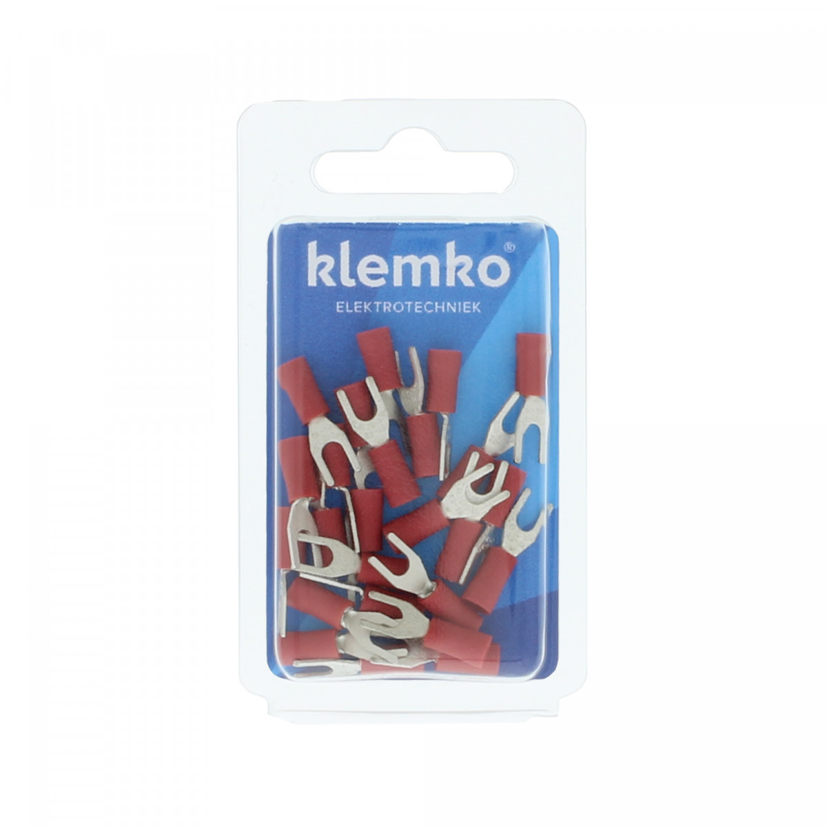 Klemko Geïsoleerde kabelschoenen, Blister Geïsol. vorkkabelschoen M3,5, 0,5-1,5 MM2, blister, PVC