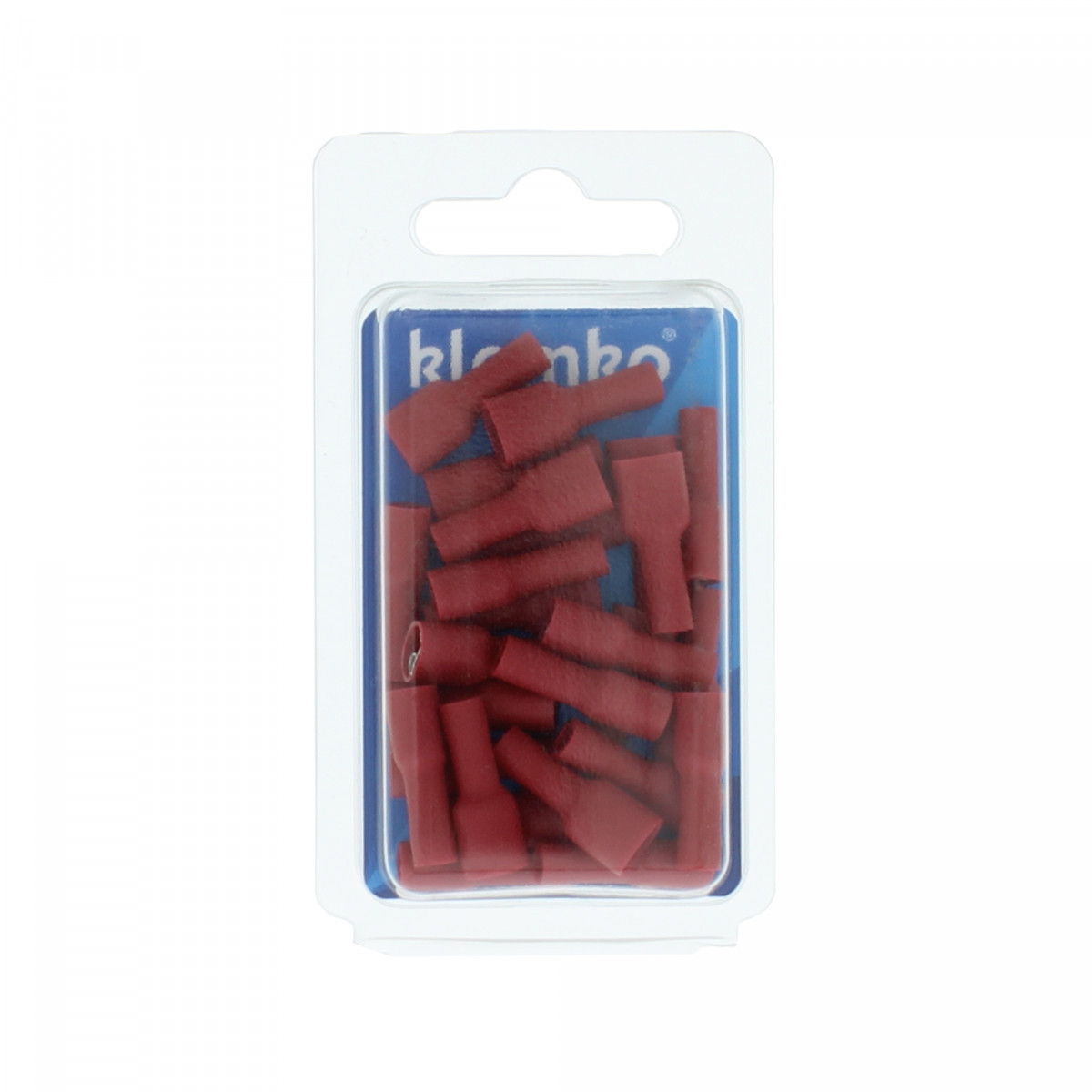 Klemko Geïsoleerde kabelschoenen, Blister Vol. geïsol. vlakstekerhuls 6,3x0,8MM, 0,5-1,5 MM2, blister, PVC