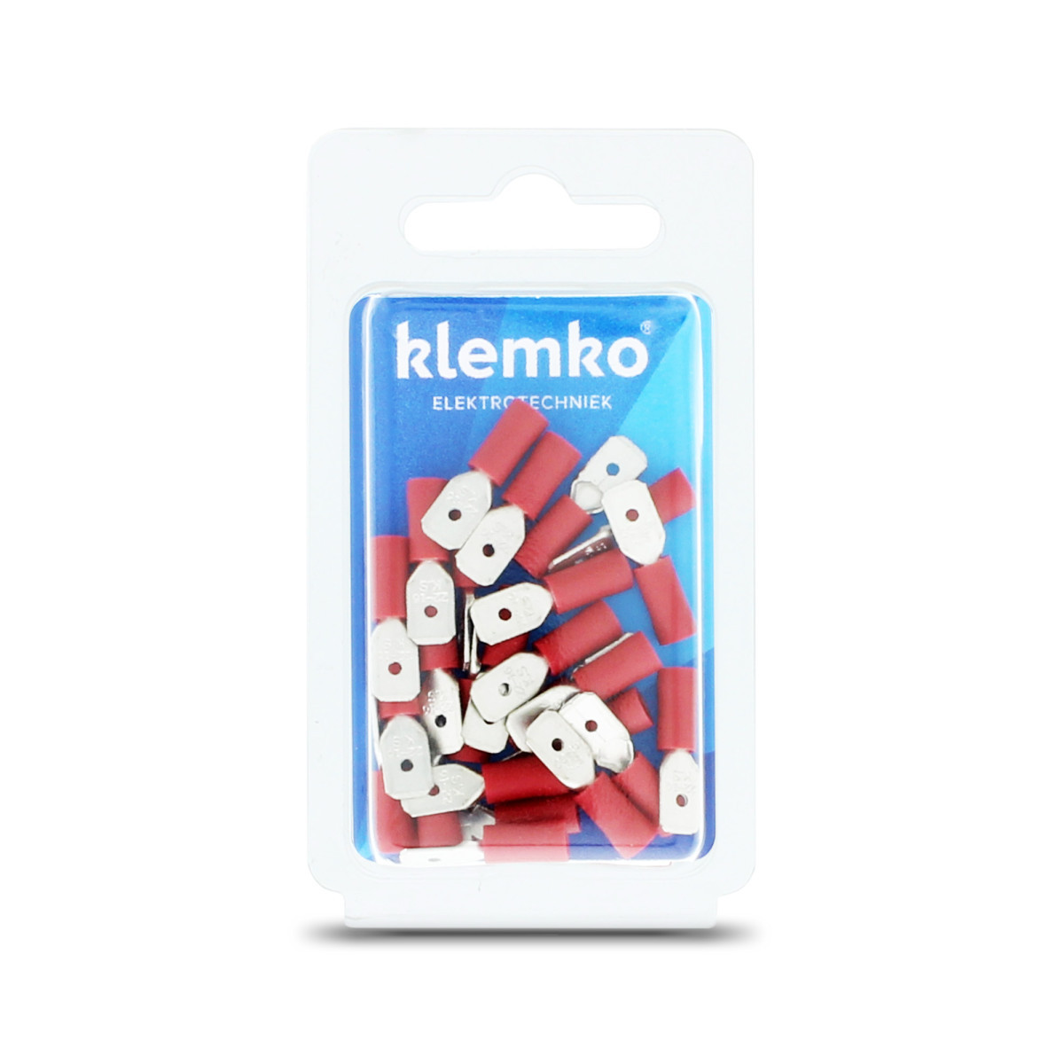 Klemko Geïsoleerde kabelschoenen, Blister Geïsol. vlaksteker 6,3x0,8MM, superpidge, 0,5-1,5 MM2, blister, PVC