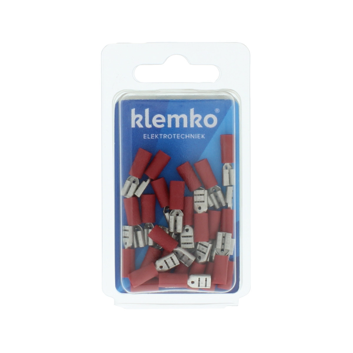 Klemko Geïsoleerde kabelschoenen, Blister Geïsol. vlakstekerhuls 4,8x0,8MM, superpidge, 0,5-1,5 MM2, blister, PV
