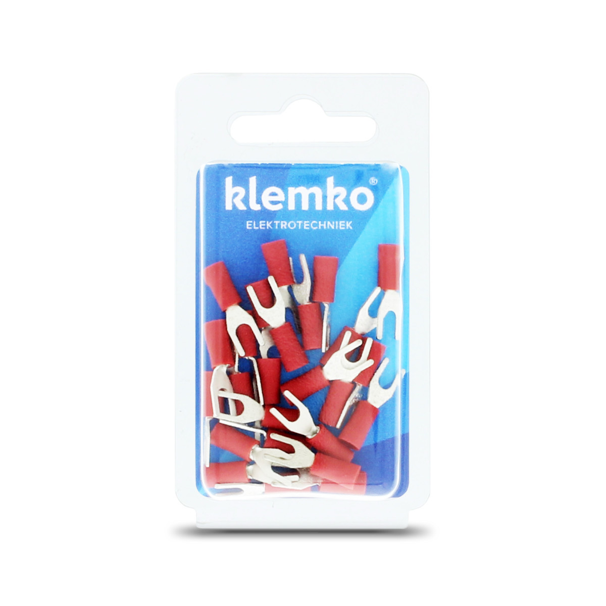 Klemko Geïsoleerde kabelschoenen, Blister Geïsol. vorkkabelschoen M3,5, 0,5-1,5 MM2, blister, PVC