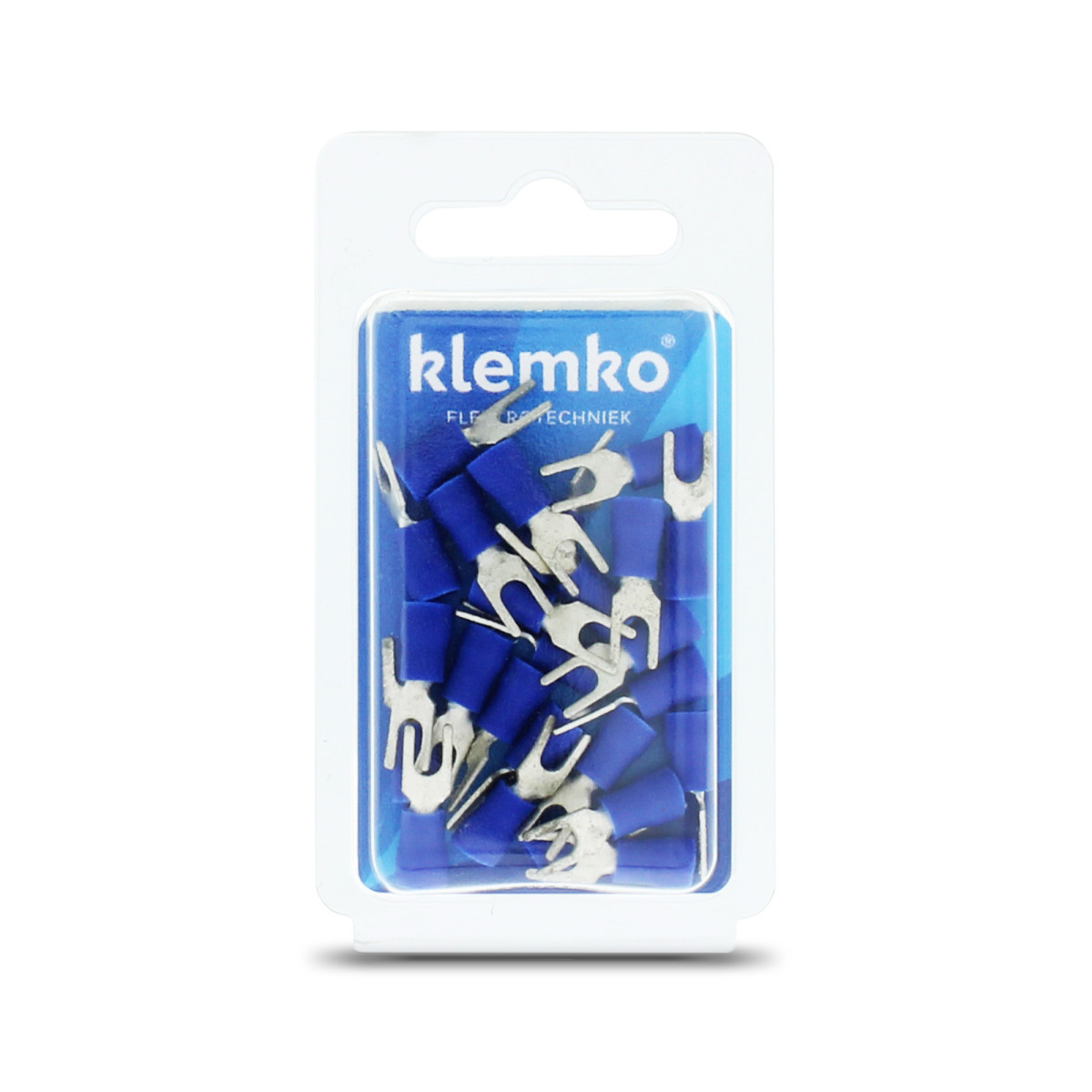 Klemko Geïsoleerde kabelschoenen, Blister Geïsol. vorkkabelschoen M3,5, 1,5-2,5 MM2, blister, PVC