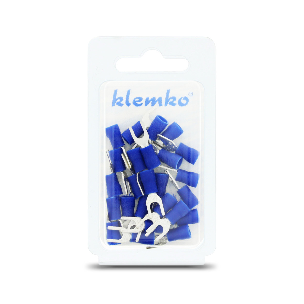 Klemko Geïsoleerde kabelschoenen, Blister Geïsol. vorkkabelschoen M4, 1,5-2,5 MM2, blister, PVC