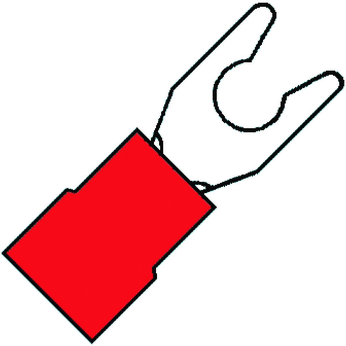Klemko Geïsoleerde kabelschoenen, PVC Geïsol. klemvorkkabelschoen M3,5, 0,5-1,5 MM2, PVC