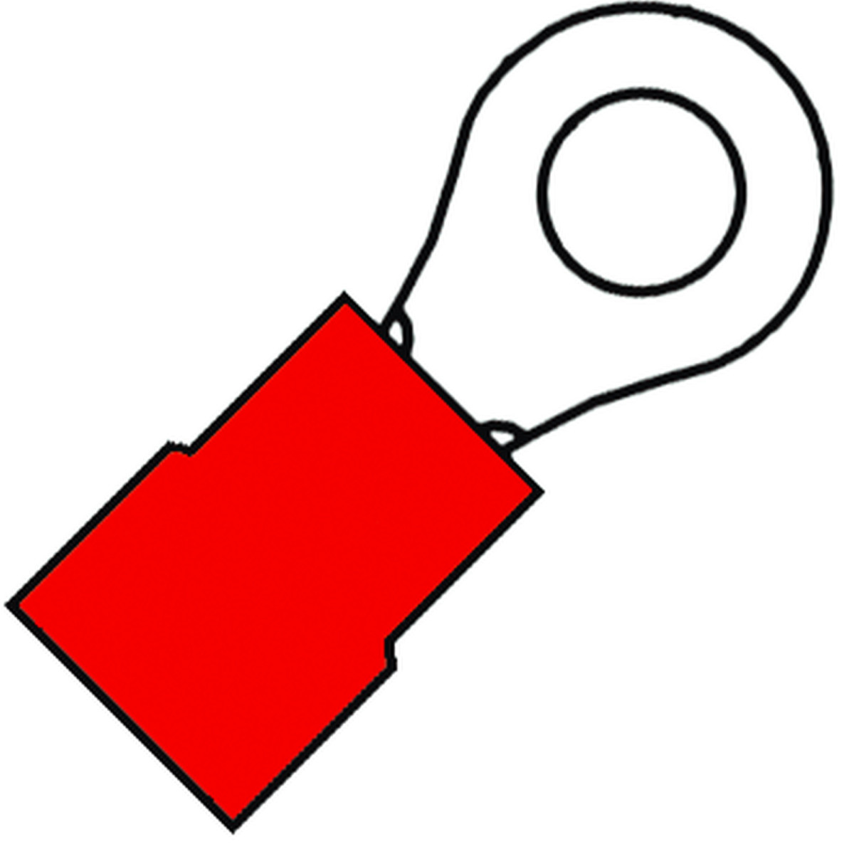 Klemko Geïsoleerde kabelschoenen, PVC Geïsol. ringkabelschoen M5, 0,5-1,5 MM2, PVC
