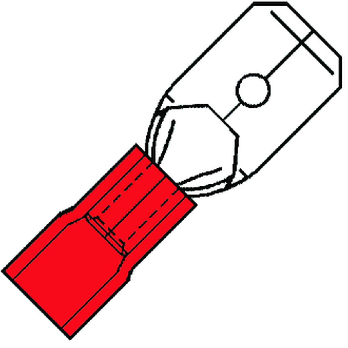 Klemko Geïsoleerde kabelschoenen, PVC Geïsol. vlaksteker 2,8x0,8MM, superpidg, 0,5-1,5 MM2, PVC