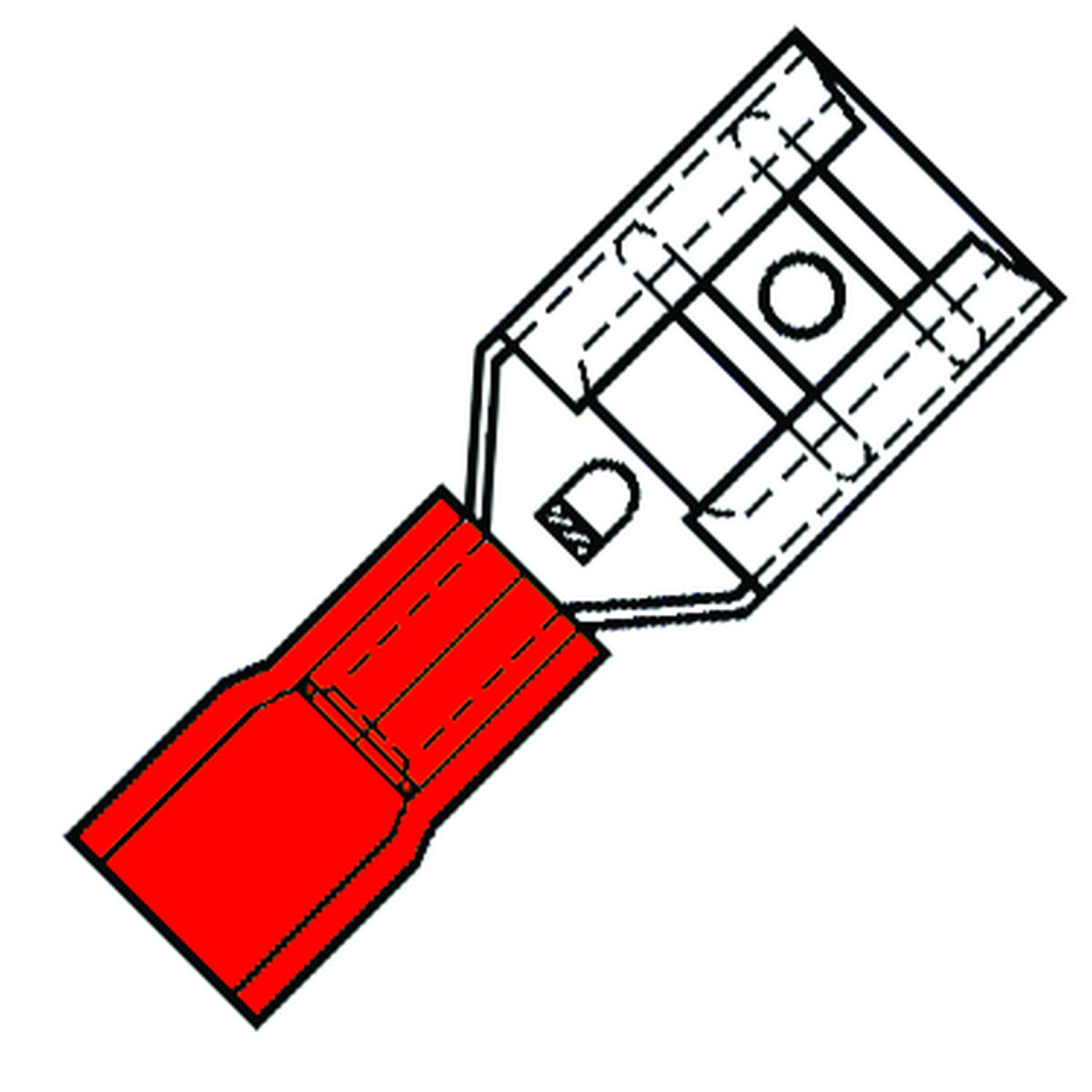 Klemko Geïsoleerde kabelschoenen, PVC Geïsol. vlakstekerhuls 6,3x0,8MM, superpidg, 0,5-1,5 MM2, fosforbrons,