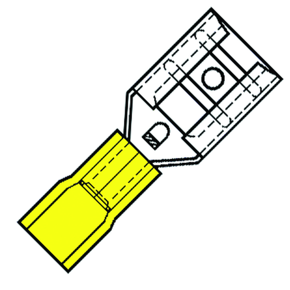 Klemko Geïsoleerde kabelschoenen, PVC Geïsol. vlakstekerhuls met tab 6,3x0,8MM, superpidg, 4,0-6,0 MM2, PVC