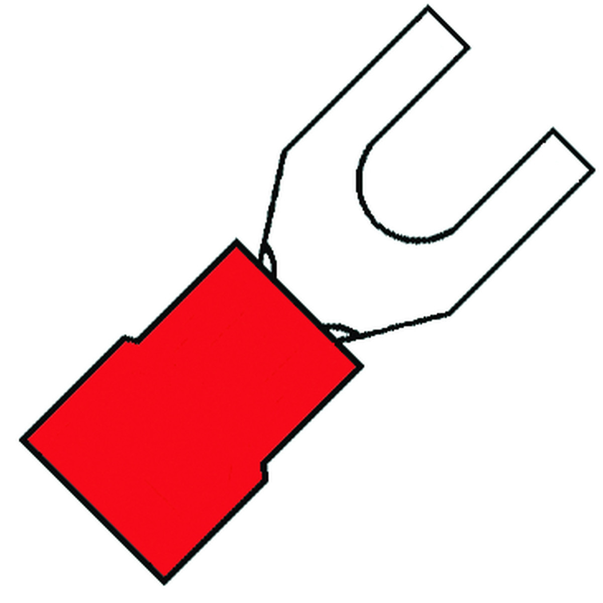 Klemko Geïsoleerde kabelschoenen, PVC Geïsol. vorkkabelschoen M4, 0,5-1,5 MM2, 6,4MM, PVC