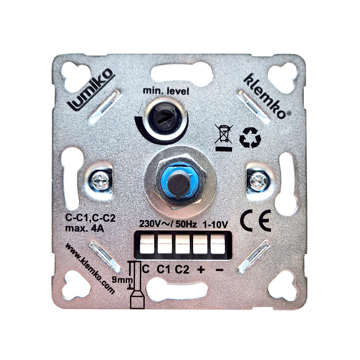 Klemko Inbouw Dimmer Muur Sokkel Potentiometer Inbouw 1-10V, schakelaar