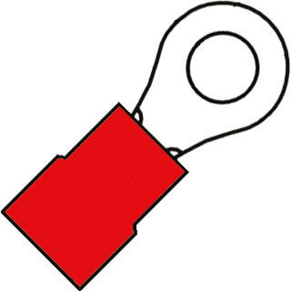 Klemko Nylon geïsol.ringkabelschoen M8 V.draad 0,5-1,5MM2