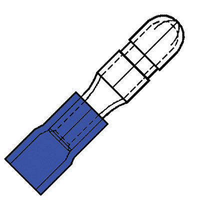 Klemko Nylon geïsol.rondsteker 4MM V.draad 1,5-2,5MM2