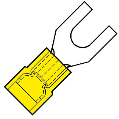 Klemko Nylon geïsol.super vorkkabelsch.M3,5 V.4,0-6,0MM