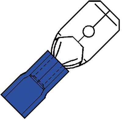 Klemko Nylon geïsol.vlaksteker 4,8x0,8MM V.draad 1,5-2,5