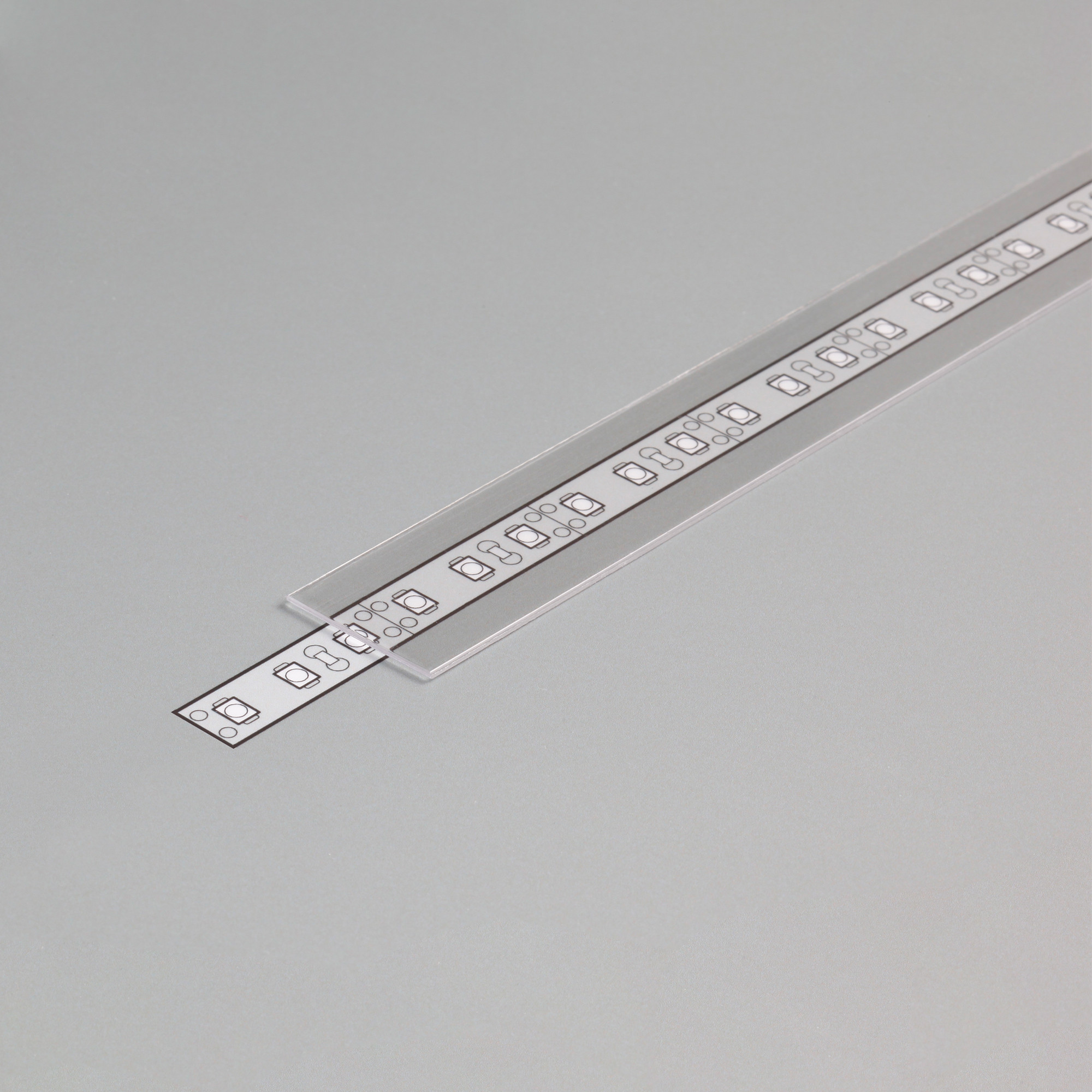 Klemko Profiel accessoires Profiel Afdekking E schuif, transparant, 2 meter