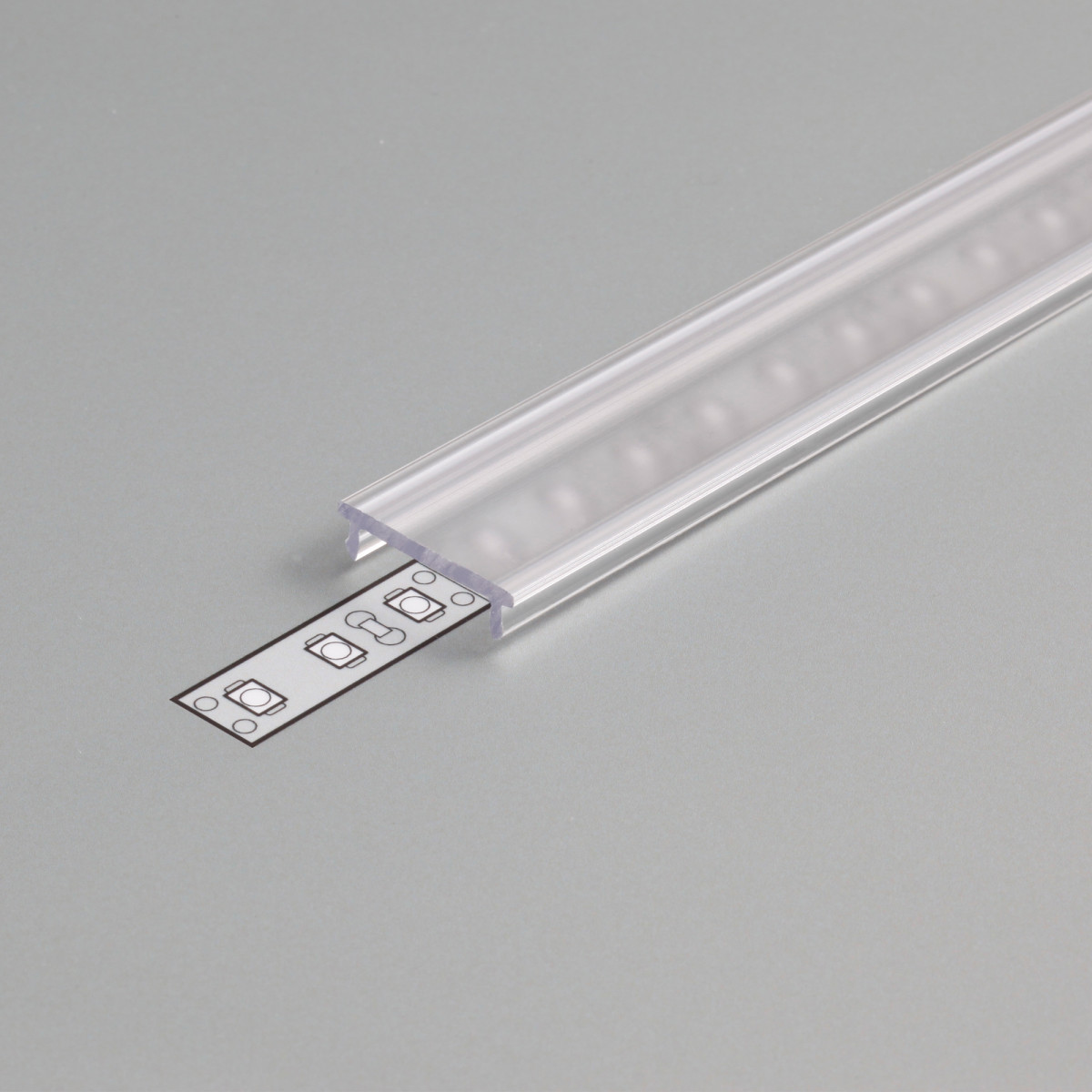 Klemko Profiel accessoires Profiel Afdekking F klik transparant, 2 meter