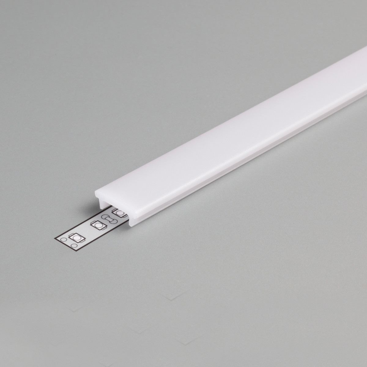 Klemko Profiel accessoires Profiel Vloer 12, afdekking K, opaal, 1 meter, ik08