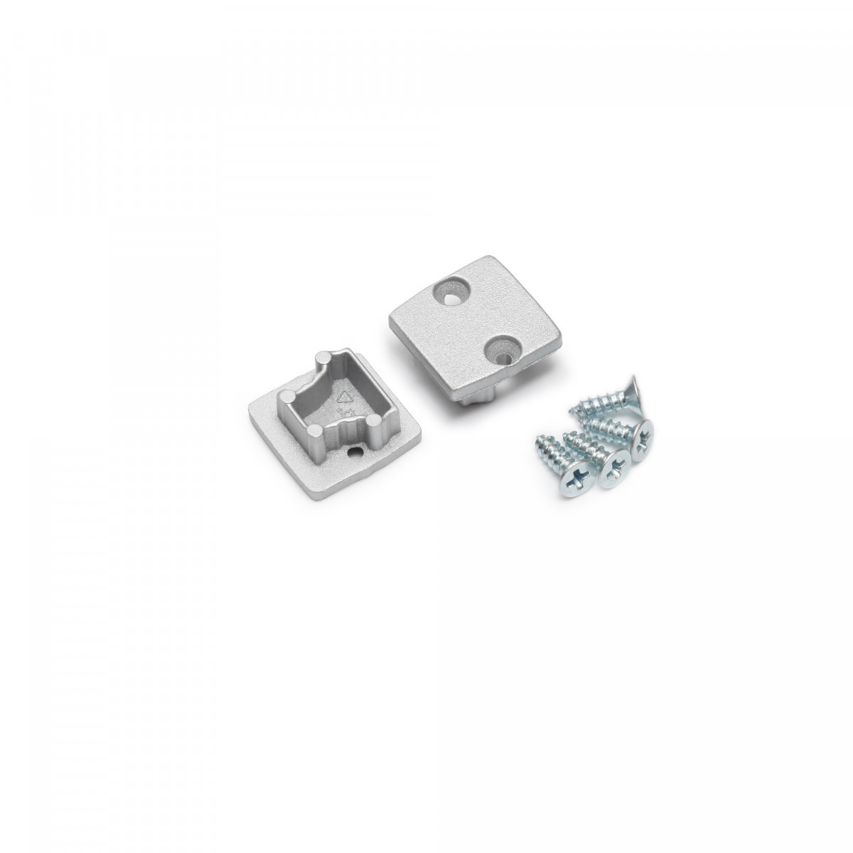 Klemko Profiel accessoires Profiel Vloer 12 eindkap voor in de vloer, grijs, zonder gat