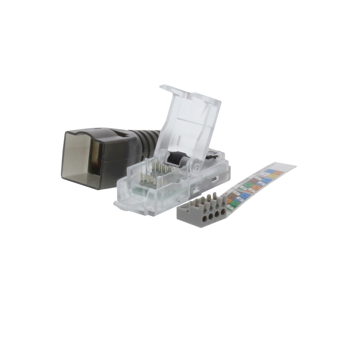 Klemko RJ Connectoren RJ45 Toolless connector, cat6, utp, poe, 1,5a, ronde kabel