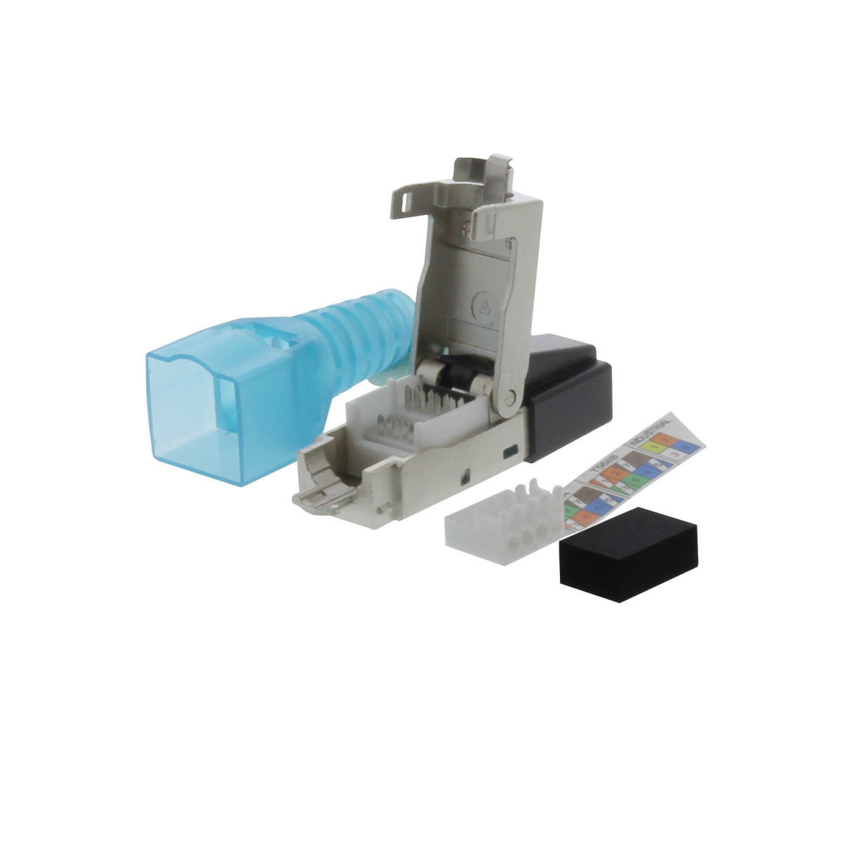 Klemko RJ Connectoren RJ45 Toolless connector, cat6a, STP, poe, 1,5a, shielded, ronde kabel