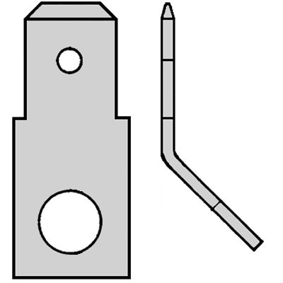 Klemko Tab voor Vlakstekkerhulzen Tab Voor vlakstekerhuls 4,8x0,8 boutgat M3 H=45°