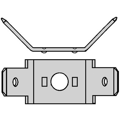 Klemko Tab voor Vlakstekkerhulzen Tab Voor vlakstekerhuls 6,3x0,8 boutgat M4 H=90° staal verni