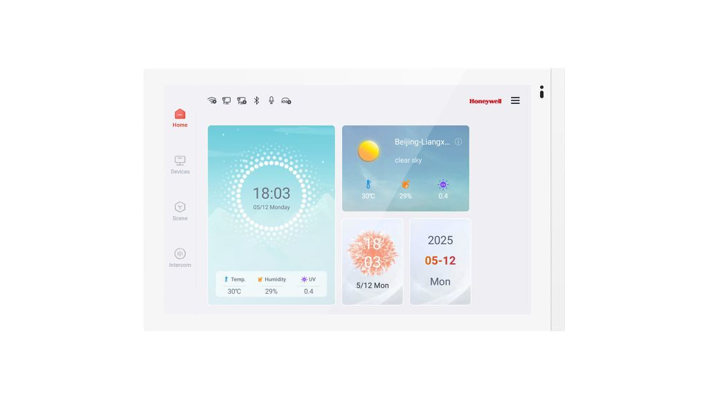 KNX 10,1-inch touchscreen, wit frame, met intercomfunctie