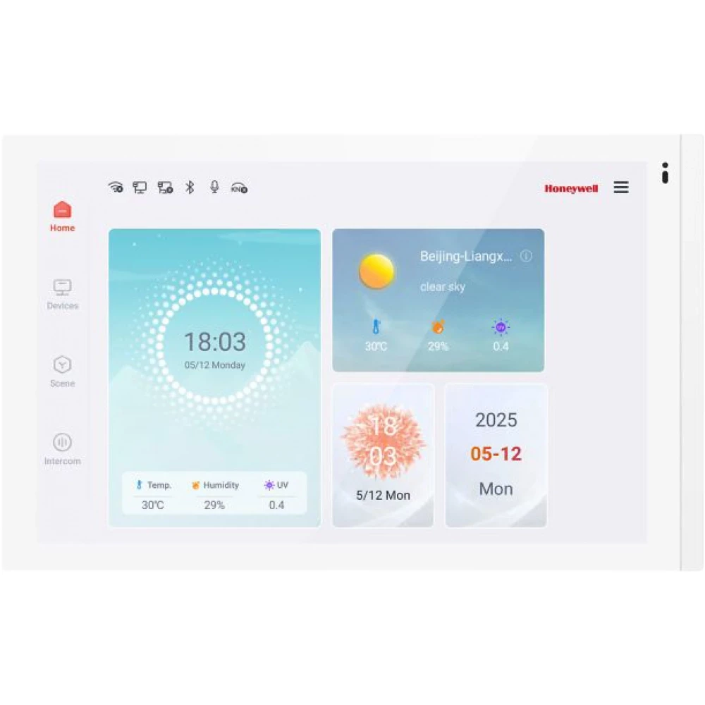KNX 10,1-inch touchscreen, wit frame, met intercomfunctie