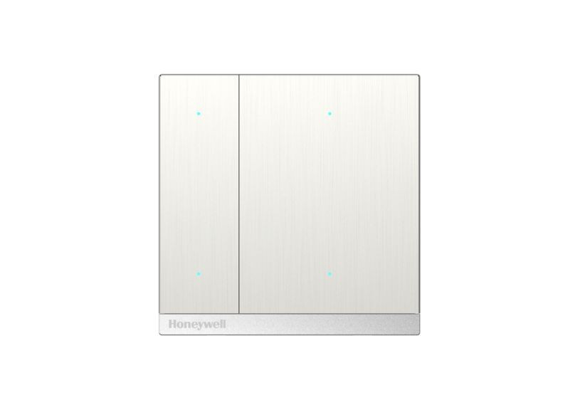 KNX Drukknop 4-weg, geborsteld staal