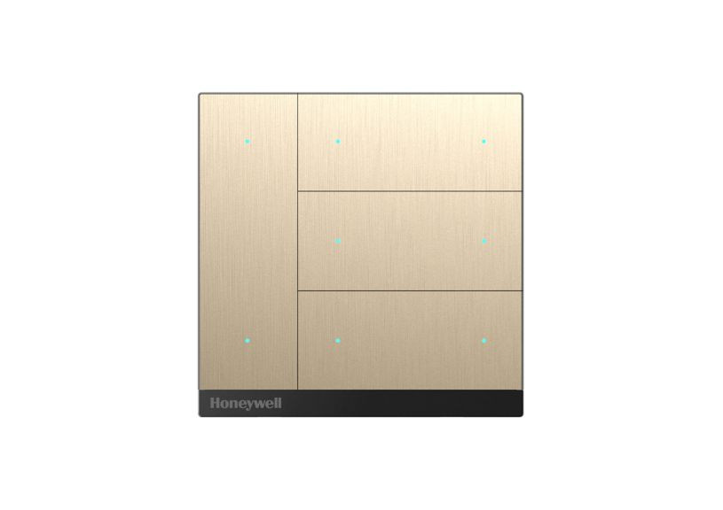 KNX Drukknopschakelaar 8-voudig, geborsteld brons