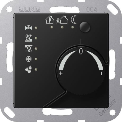 Jung KNX kamerthermostaat A range grafietzwart mat
