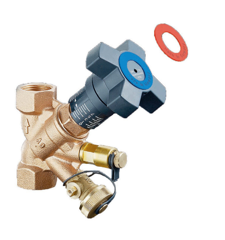 Komfort Appendage Voorinstelbaar Inregelventiel PN25 DN40 1 1/2" met vul/aftap