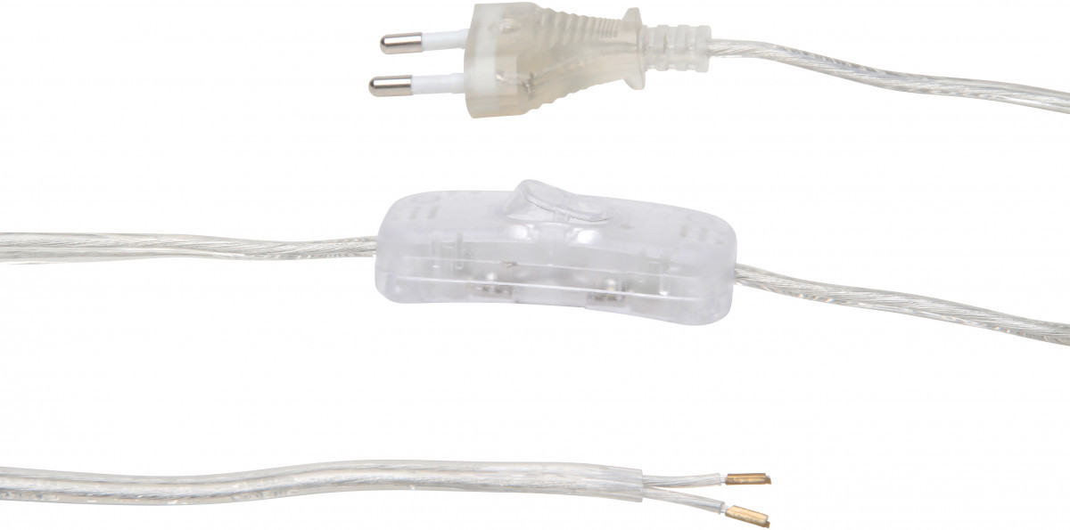 Kopp Aansluitsnoeren Aansluitsnoer Met stekker euro, schakelaar, 2 meter transparant