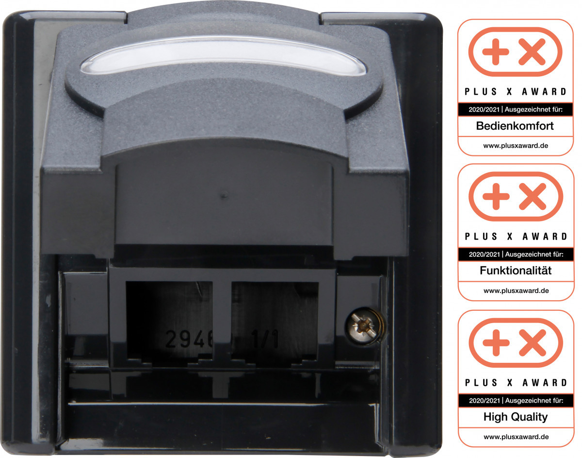 Blue Electric - lege behuizing TBV 2X RJ45 ip44, antraciet