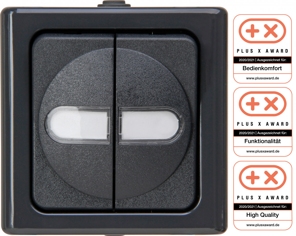 Blue Electric - serieschakelaar ip44 antraciet