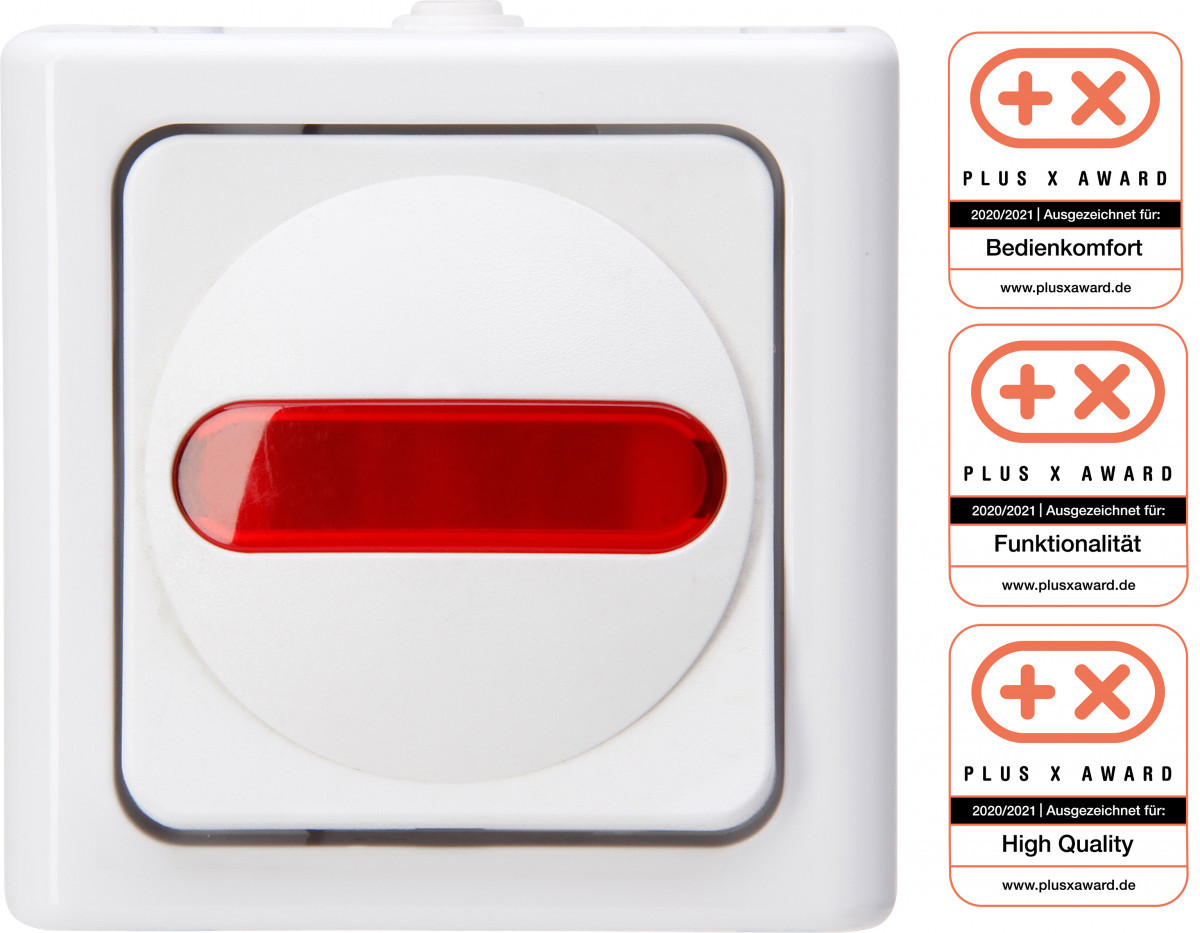 Blue Electric - controleschakelaar ip44 arctic wit