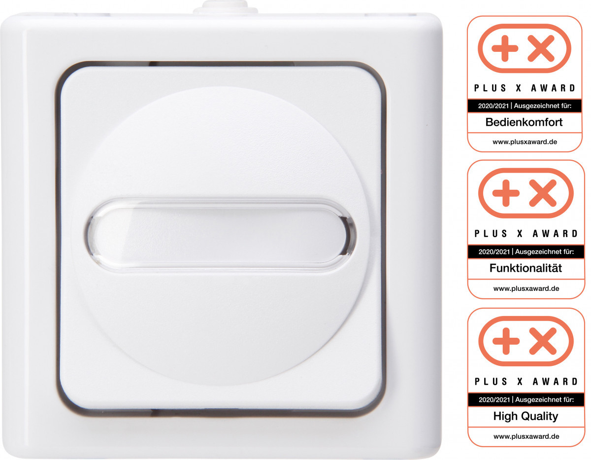 Blue Electric - drukschakelaar wissel ip44, arctic wit