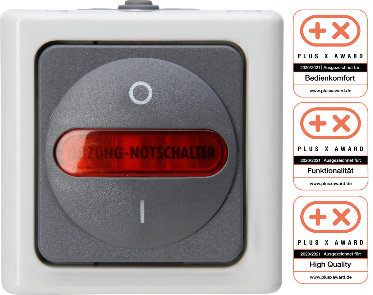 Blue Electric - hoofdschakelaar ip44 grijs