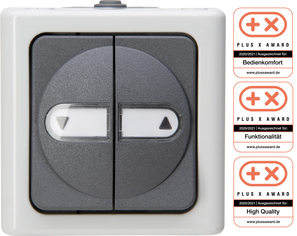 Blue Electric - jalouzieschakelaar ip44, grijs