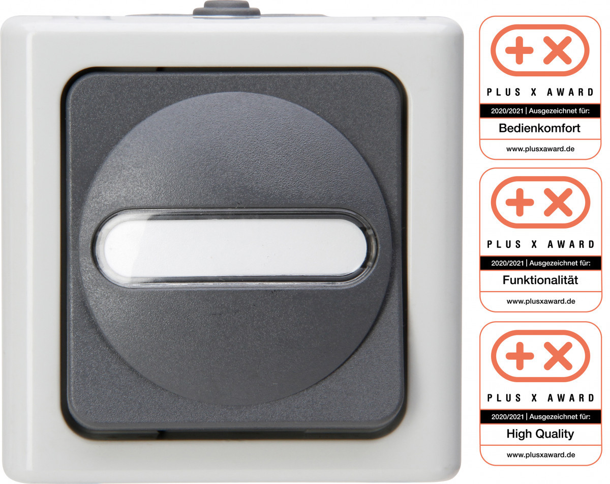 Blue Electric - kruisschakelaar ip44 grijs