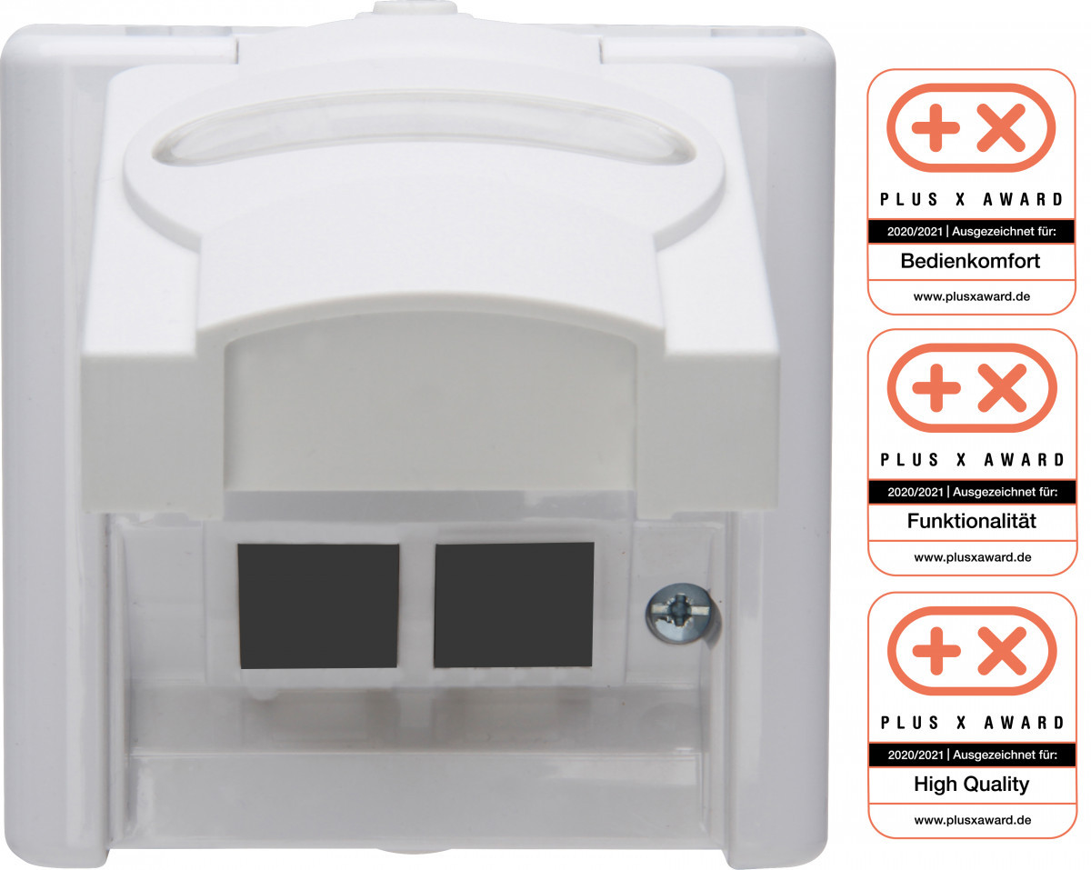 Blue Electric - lege behuizing TBV 2X RJ45 ip44 artic wit